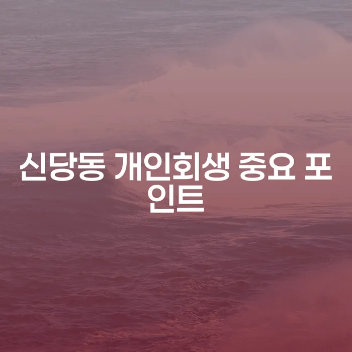 신당동 개인회생 중요 포인트