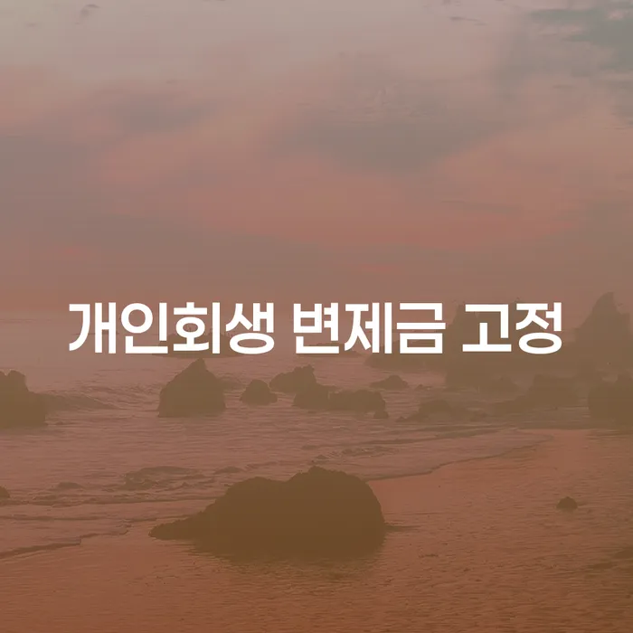 개인회생 변제금 고정, 어떻게 결정되고 왜 중요한가요?