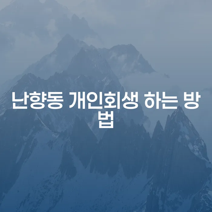 난향동 개인회생 하는 방법과 그 중요성은?
